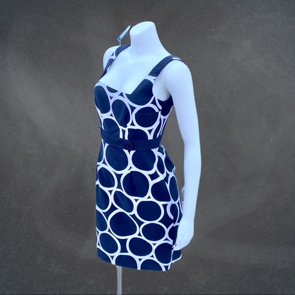 London Times Black White Sleeveless Dress Size 6 - Picture 2 of 8